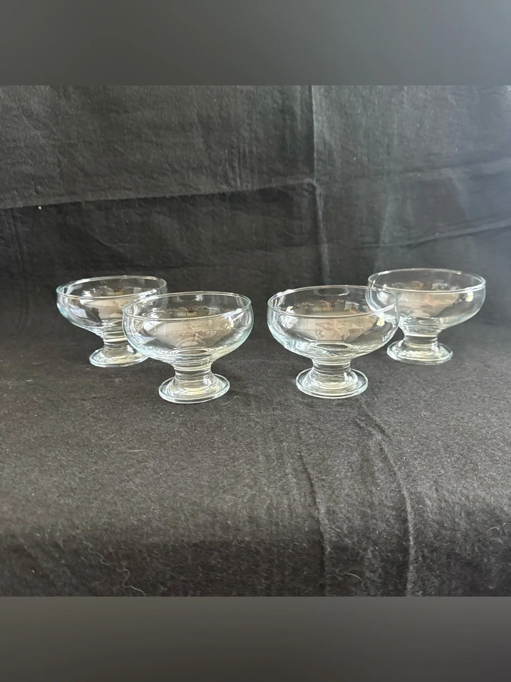 Vintage 80s Crown Corning Temptation Set Of 4 13Oz Dessert Glasses Cups Lot New